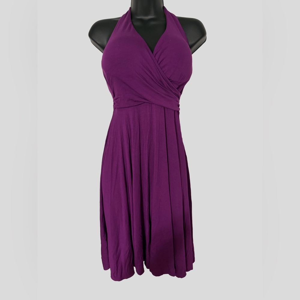 Victoria's Secret Rich Purple Halter Dress Cowl Neck Women's Size S